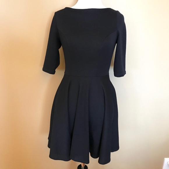 ASOS Petite Dark Navy Cross Back Skater Dress Sz 2 - Picture 6 of 6